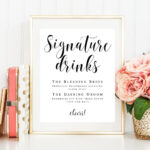 Signature Drink Sign Download Editable Template Wedding Template