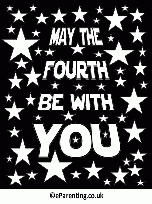 Star Wars Day May The Fourth Be With You Colouring Picture Free 