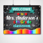 Teacher Door Hanger Classroom Door Sign Printable Teacher Classroom