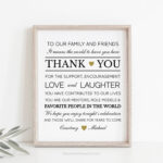 Thank You Wedding Sign Template Printable Wedding Thank You Note