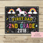 Unicorn First Day Of 2nd Grade Sign Girl First Day Of School Sign