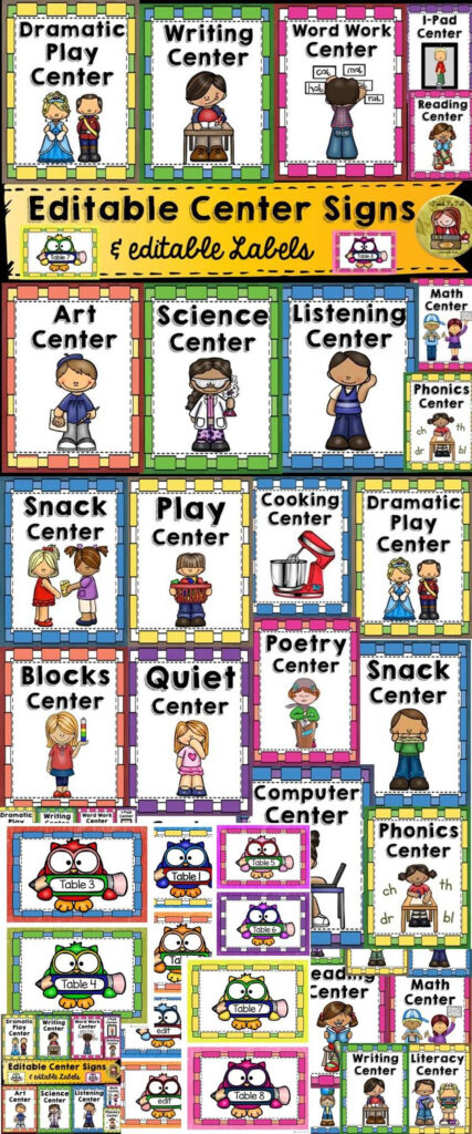 Use These 21 Editable Classroom Center Signs And 10 Editable Labels To 