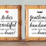 Wedding Bathroom Signs Womens And Mens Restroom His And