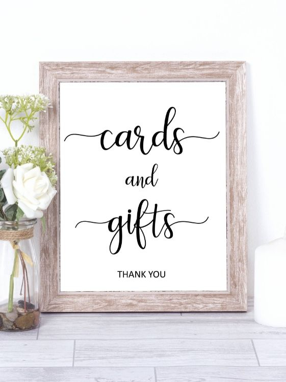 Wedding Cards And Gifts Sign Printable Modern Gift Table Sign 