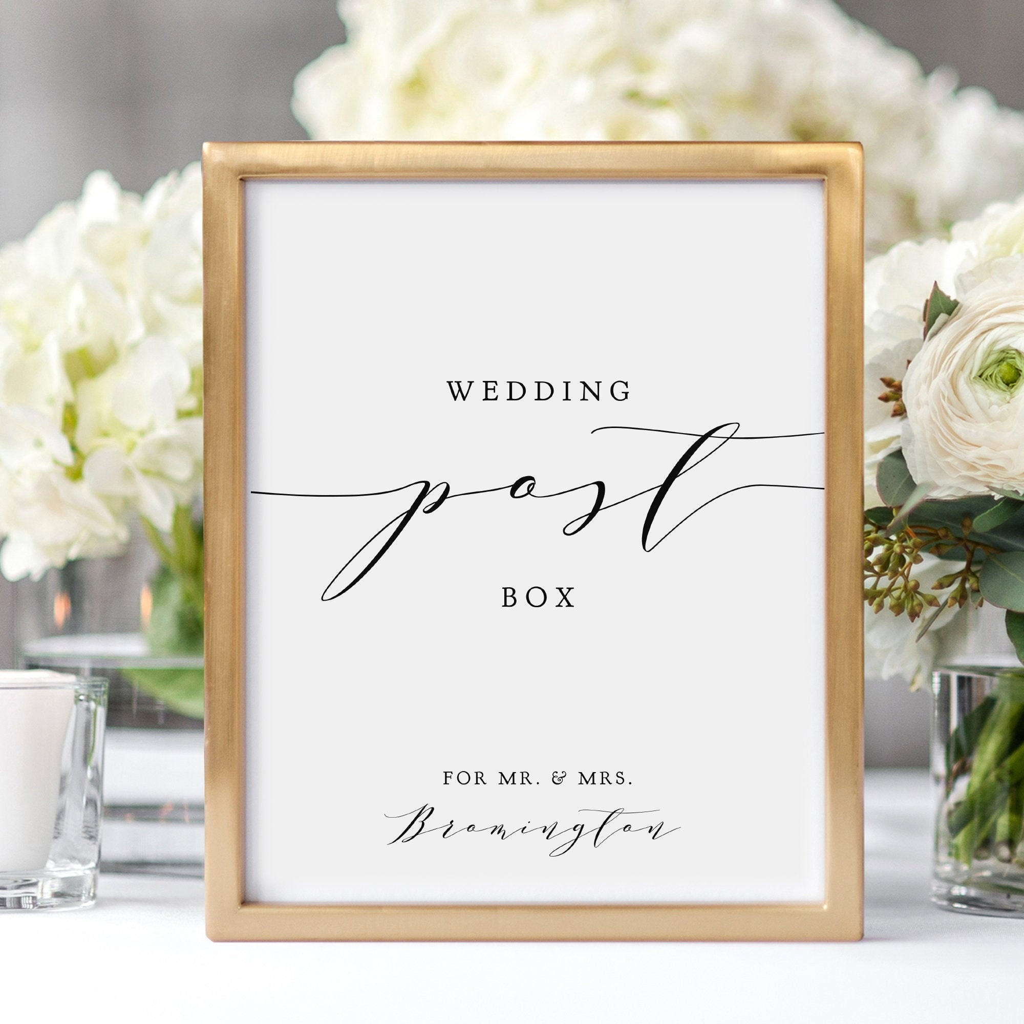 Wedding Post Box Sign Wedding PostBox Sign Printable Template 8x10 