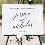 Wedding Welcome Sign Template Calligraphy FREE Demo Available