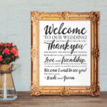 Wedding Welcome Sign Wedding Thank You Sign PRINTABLE 8x10 16x20