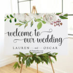 Welcome Wedding Sign Template Editable Template Greenery Etsy