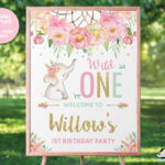 Wild One Welcome Sign EDITABLE TEMPLATE Elephant Safari Jungle