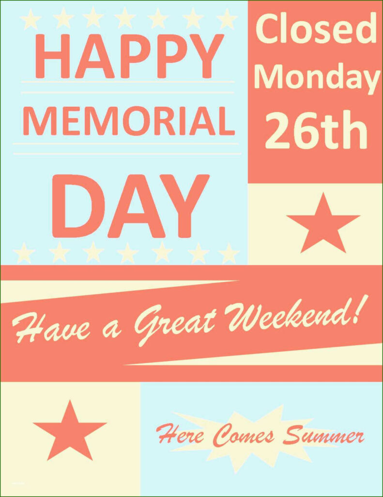 17 Exceptional Memorial Day Closing Sign Template 2023 Template For Free
