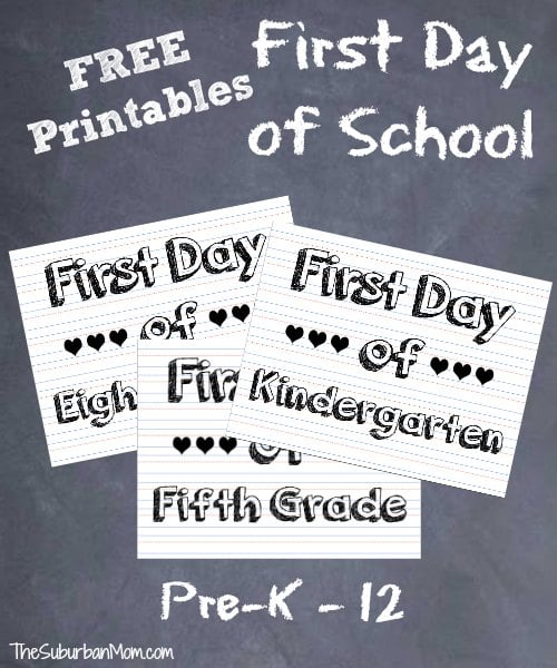 20 Back To School Free Printables First Day Of School Signs Lunch Box 