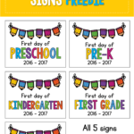 2021 2022 First Day Of School Signs FREEBIE Preschool Through