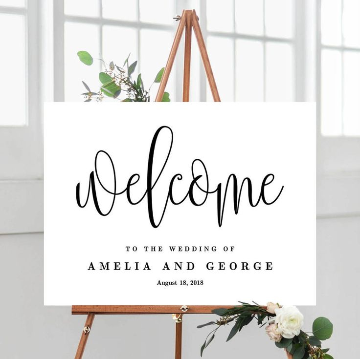 3 Sizes Modern Wedding Welcome Sign Poster Editable PDF Etsy 