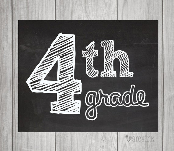 4TH GRADE Chalkboard Sign