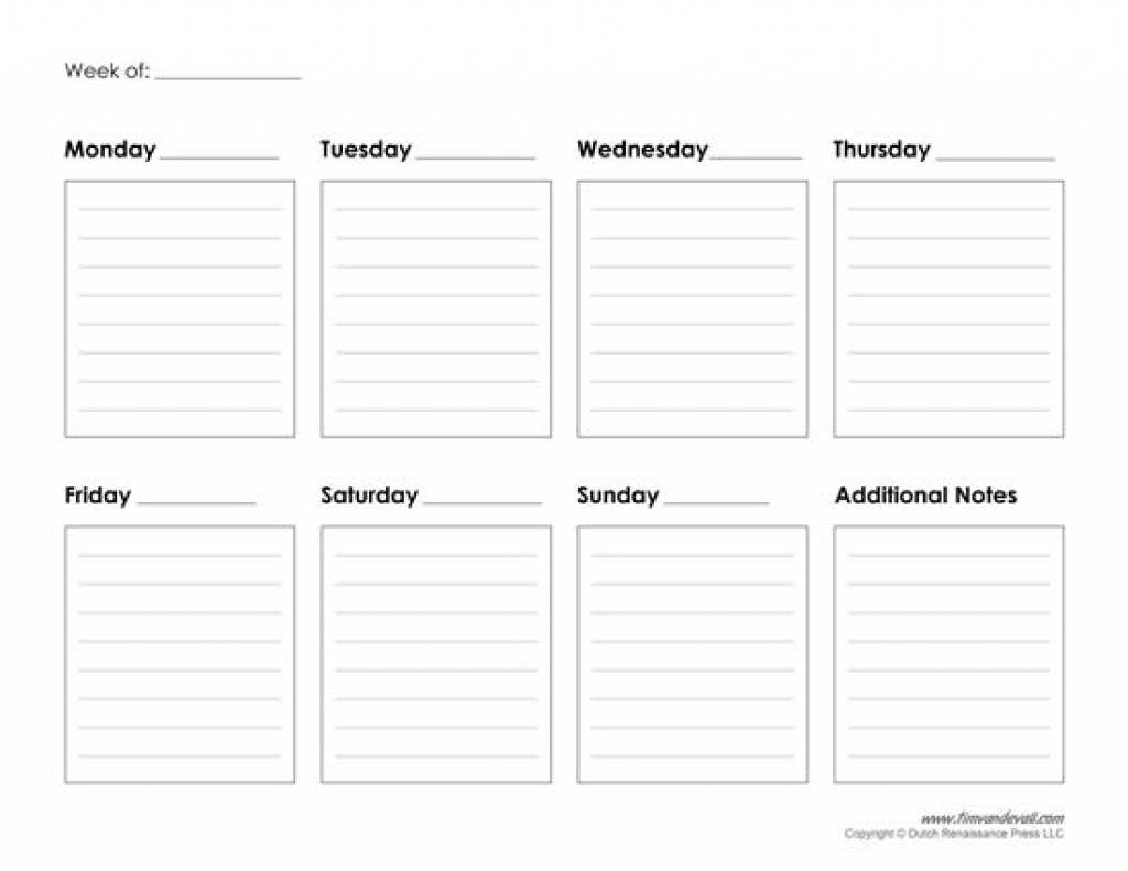 7 Day Class Schedule Template Cards Design Templates