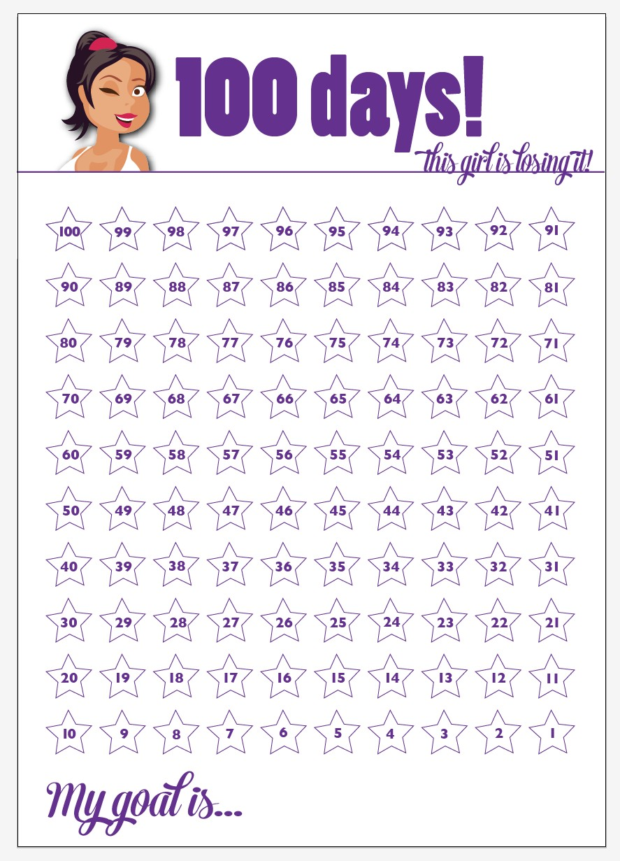 Best Of 100 Day Countdown Calendar Printable Free Printable Calendar 