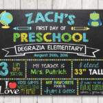 Boy Printable First Day Of School Sign First Day Of Preschool