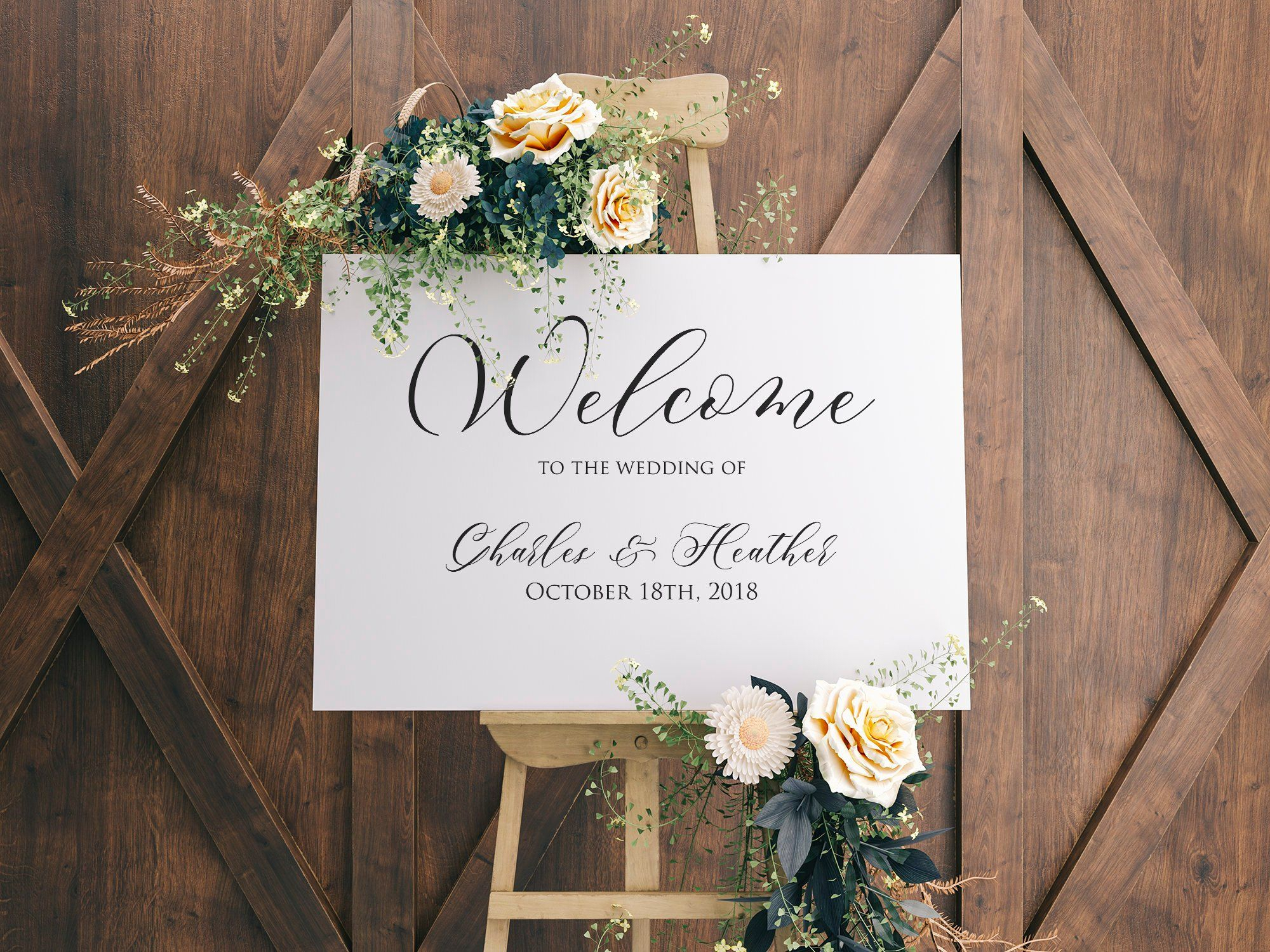 Canvas Wedding Welcome Sign Welcome To Our Wedding Boho Chic