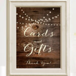 Cards And Gifts Printable Wedding Sign With Rustic Wood Etsy