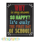Chalkboard First Day Of School Sign Printable Funny Signs