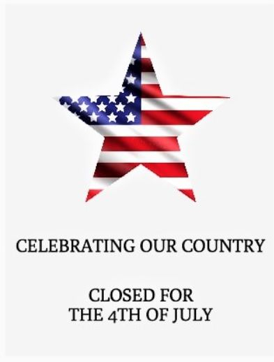 Closed For The 4th Of July Sign Notice In 2020 4th Of July Us 