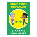 COVID 19 School Keep Your Distance Sign Green