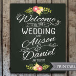 Custom Wedding Welcome Sign Printable Wedding Chalkboard Welcome Sign