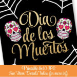 Dia De Los Muertos Decor Day Of The Dead Printable Sign Etsy