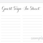 DIY Guest Sign In Sheet Printable For A Wedding Bridal