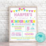 Editable First Day Of Kindergarten Sign First Day Of School Etsy