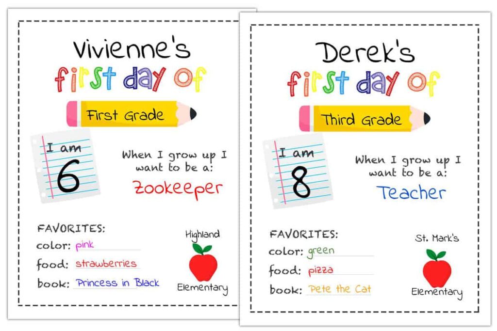 Editable First Day Of School Sign Printable Mrs Merry