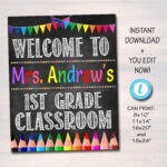 EDITABLE Teacher Classroom Door Sign Classroom Decor Teacher