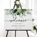 Eucalyptus Green Foliage Wedding Welcome Sign Zazzle