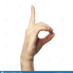 Finger Spelling Letter D In Sign Language On White Background ASL Concept Stock Photo Image