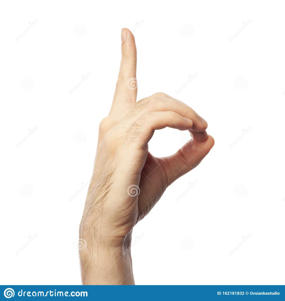 Finger Spelling Letter D In Sign Language On White Background ASL Concept Stock Photo Image 