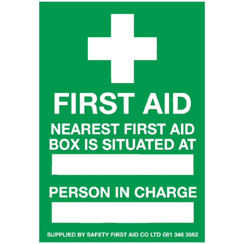 First Aid Box Location Sign Literature Signs