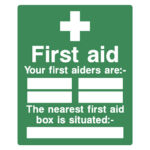 First Aid Team And First Aid Location Safety Sign Nationwide Postage