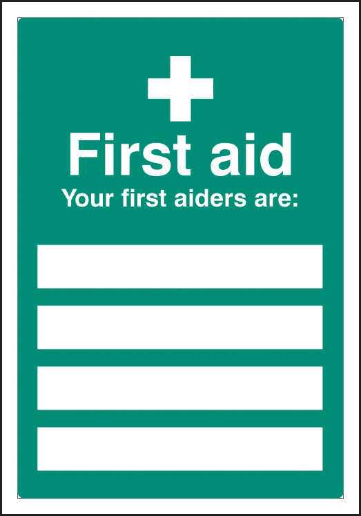 First Aiders Are Editable Sign SSP Print Factory