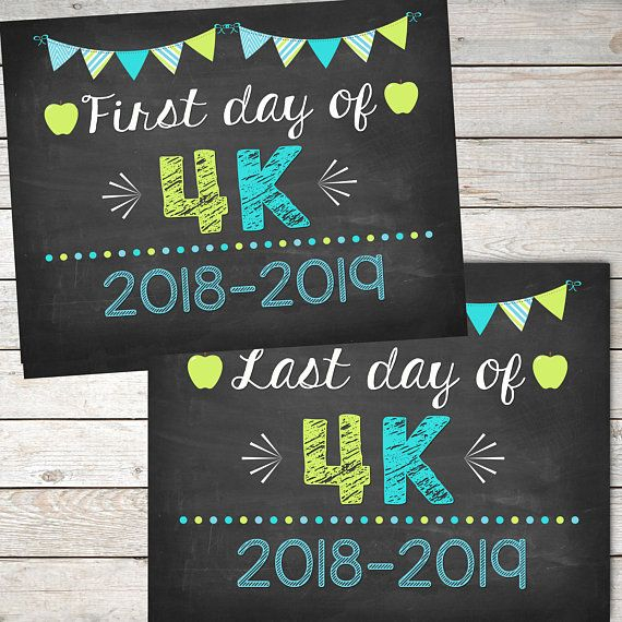 First Day And Last Day Of 4K Sign Boy Printable INSTANT DOWNLOAD Photo 