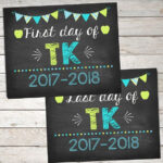 First Day And Last Day Of TK Chalkboard Sign Boy Printable 1st Day Of