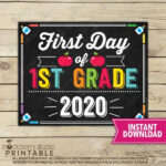 First Day Of 1st Grade Sign Printable Instant Download School Signs