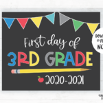 First Day Of 3rd Grade Sign Boy Printable First Day Of School Sign 202