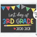 First Day Of 3rd Grade Sign Boy Printable First Day Of School Sign 2020