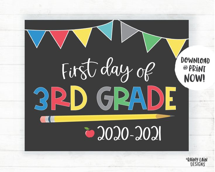 First Day Of 3rd Grade Sign Boy Printable First Day Of School Sign 2020 