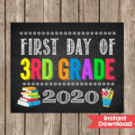 First Day Of 3RD GRADE Sign INSTANT DOWNLOAD First Day Of Third Grade