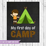 First Day Of Camp Camp Sign Printable Camp Photo Prop Child