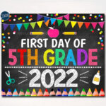 First Day Of Fifth Grade 2022 Printable Back To School Etsy Finland