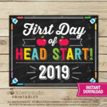 First Day Of Head Start Sign 1st Day Of School Printable Etsy