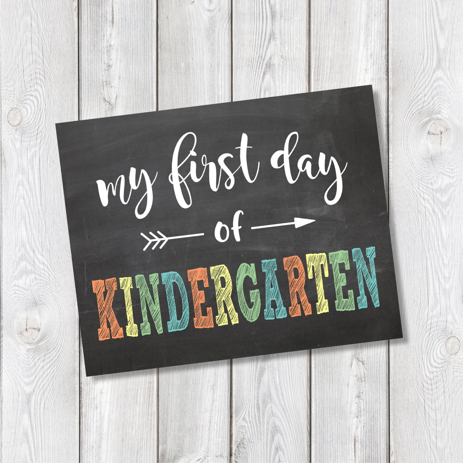 First Day Of Kindergarten Chalkboard Sign 8 X 10 By IslaJoStudio