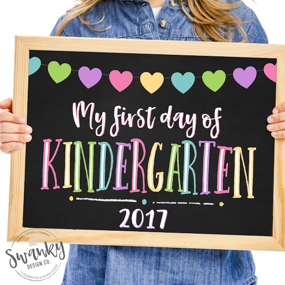 First Day Of Kindergarten Printable First Day School Sign By 